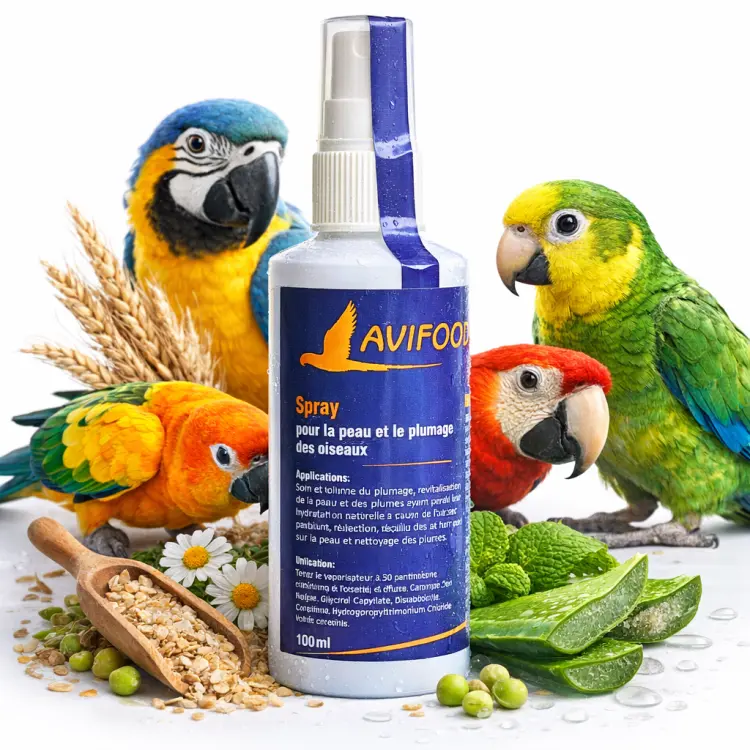 Avifood Shower 1000 ml – přírodní mycí a kondicionační přípravek na peří pro všechny papoušky ParrotPlanet.cz