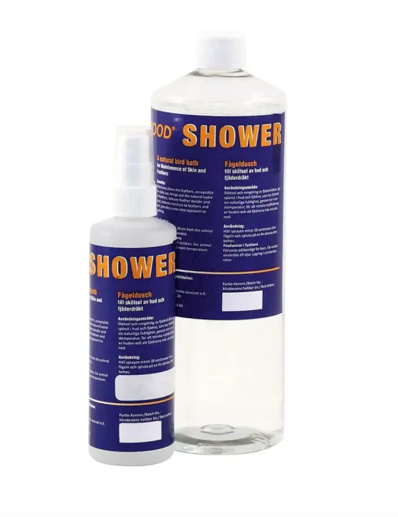 Avifood Shower 1000 ml – přírodní mycí a kondicionační přípravek na peří pro všechny papoušky ParrotPlanet.cz
