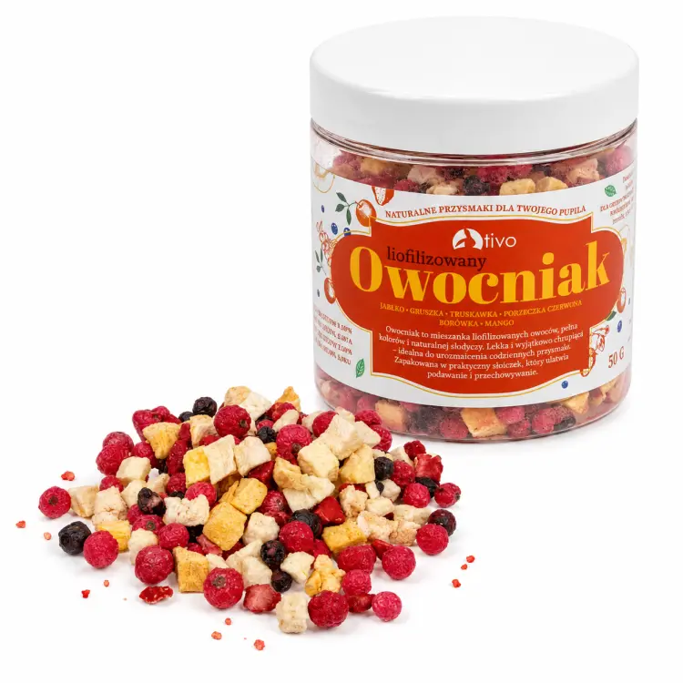 Ovocňák – křupavé lyofilizované ovoce pro papoušky 50 g ParrotPlanet.cz