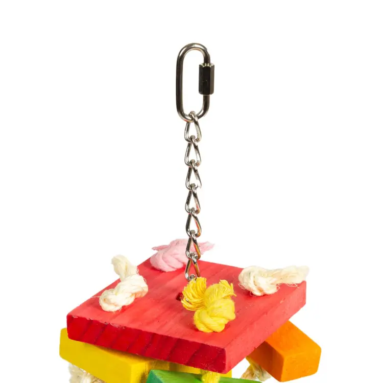 Big Blocks Adventure XL – velká dřevěná hračka pro papoušky 50 × 14 × 14 cm ParrotPlanet.cz