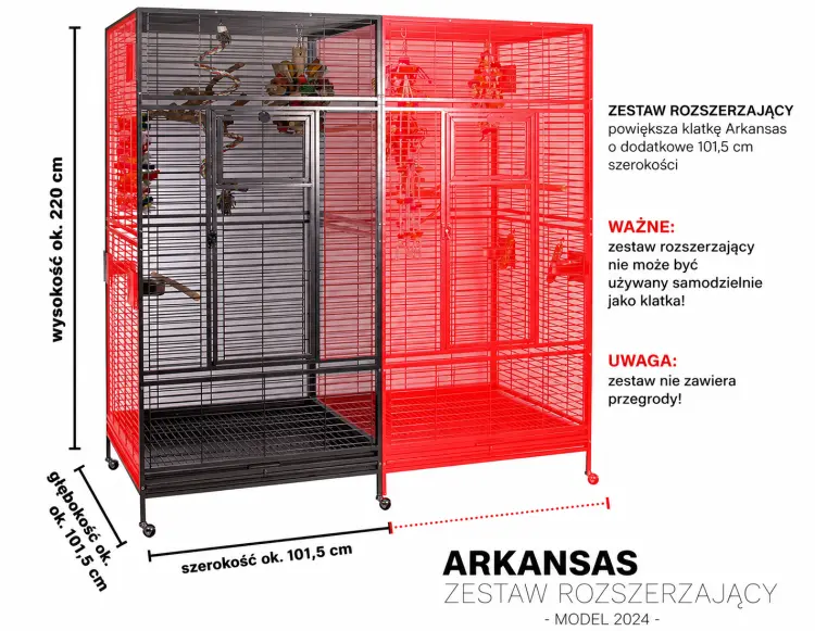 Montana NEW ARKANSAS 2024 – rozšiřovací modul ke kleci pro papoušky 101,5 × 101,5 cm ParrotPlanet.cz