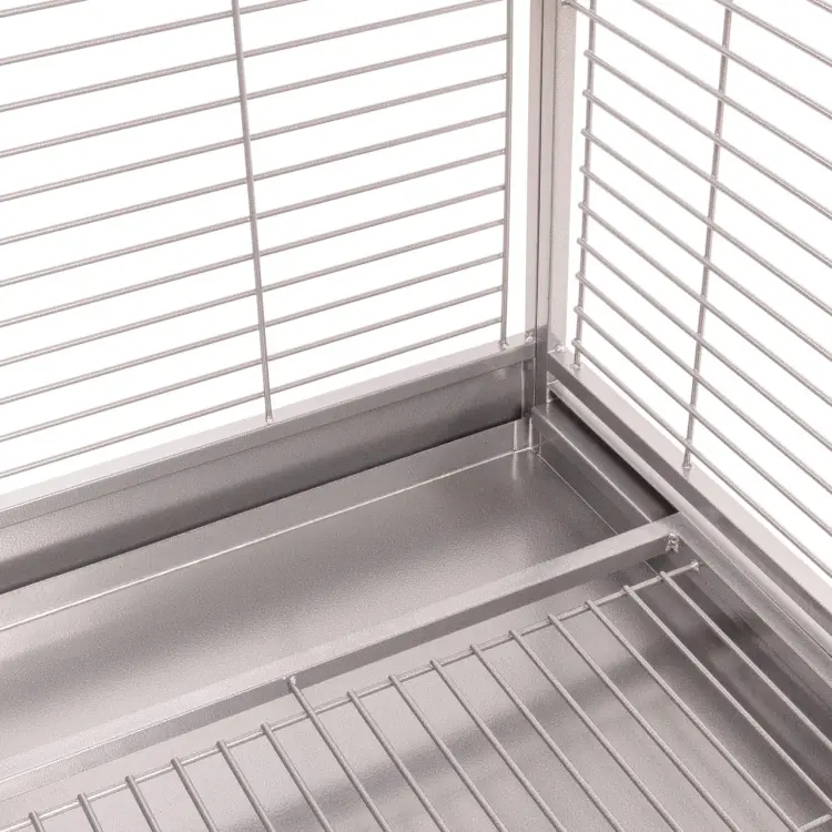 Klec pro papoušky Montana Arkansas Nova I Platinum světlá – velká klec pro střední a velké papoušky 101,5 × 101,5 × 220 cm  od ParrotPlanet.cz