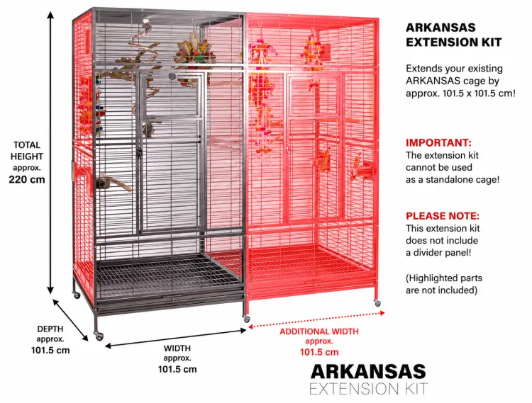 Montana NEW ARKANSAS 2024 – rozšiřovací modul ke kleci pro papoušky 101,5 × 101,5 cm od ParrotPlanet.cz