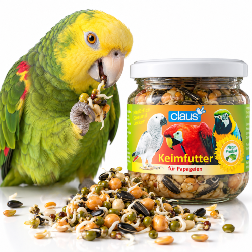 Přírodně předklíčená semena pro velké papoušky – 210 ml od ParrotPlanet.cz