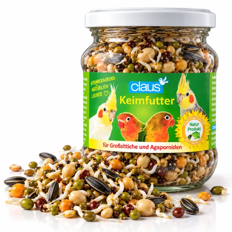 Přírodně předklíčená semena pro střední papoušky – 210 ml od ParrotPlanet.cz
