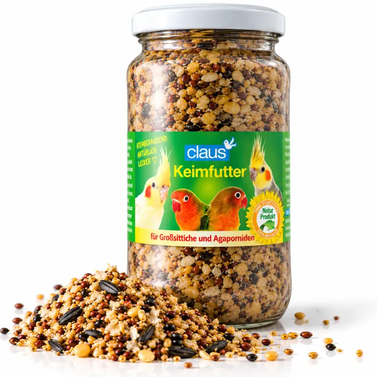 Přírodně předklíčená semena pro střední papoušky – 370 ml od ParrotPlanet.cz