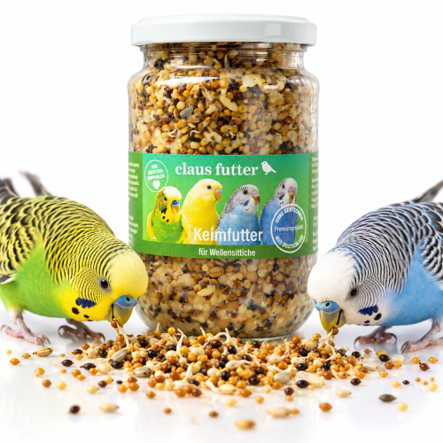 Claus Keimfutter – přírodní předklíčená semena pro andulky a malé papoušky 370 ml  ParrotPlanet.cz