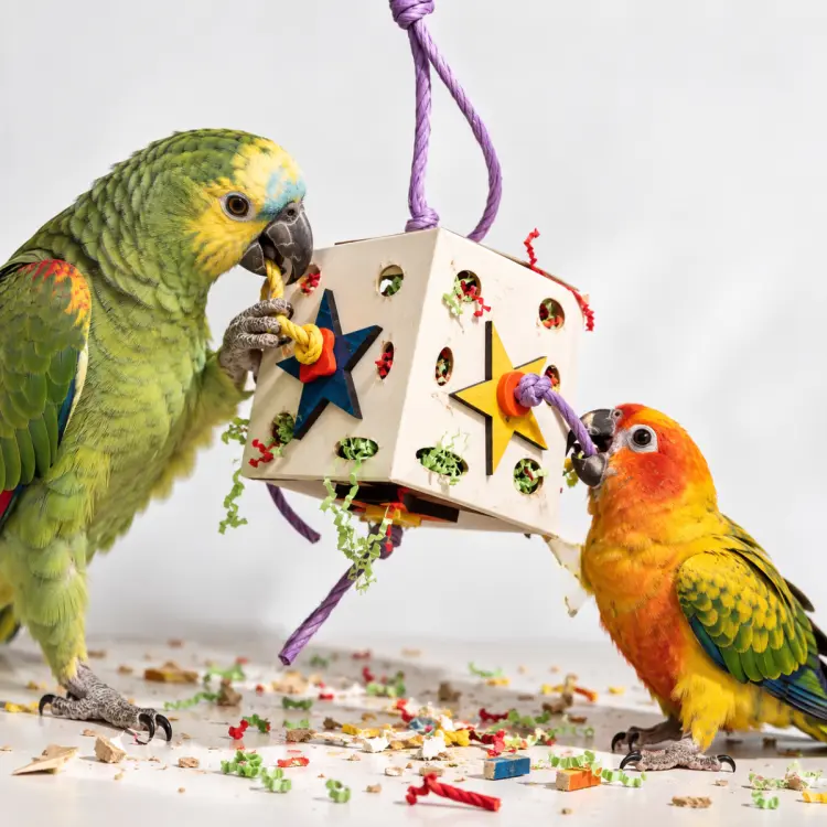 Obří Krabice – Foragingová Hračka pro Střední a Velké Papoušky 30 cm ParrotPlanet.cz