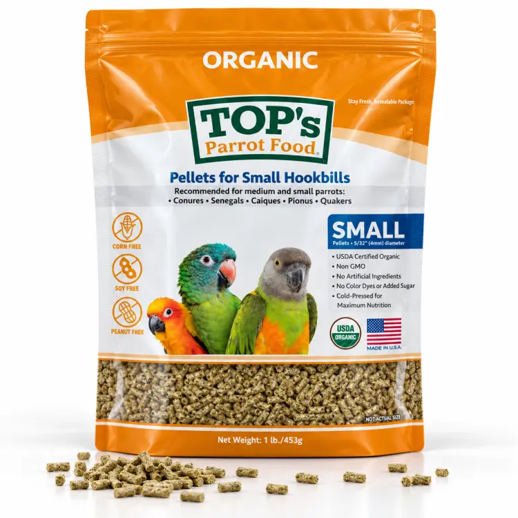 TOP’s Small Hookbills – BIO granule pro korely a malé papoušky, 453 g ParrotPlanet.cz