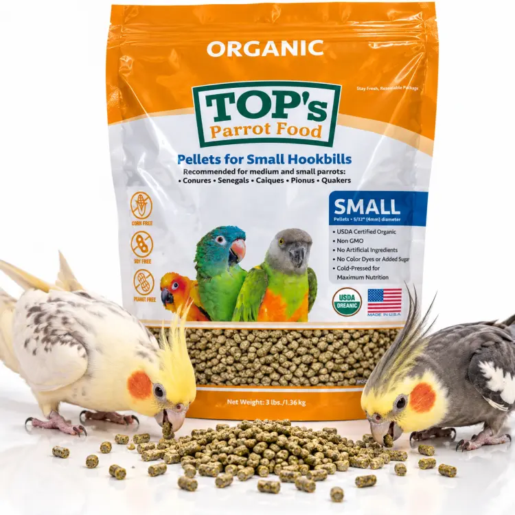 TOP’s Small Hookbills – BIO granule pro korely a malé papoušky, 1,36 kg ParrotPlanet.cz