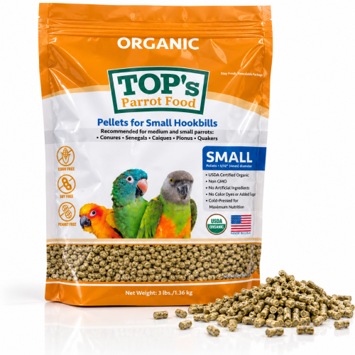 TOP’s Small Hookbills – BIO granule pro korely a malé papoušky, 1,36 kg ParrotPlanet.cz