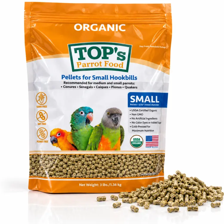 TOP’s Small Hookbills – BIO granule pro korely a malé papoušky, 1,36 kg ParrotPlanet.cz