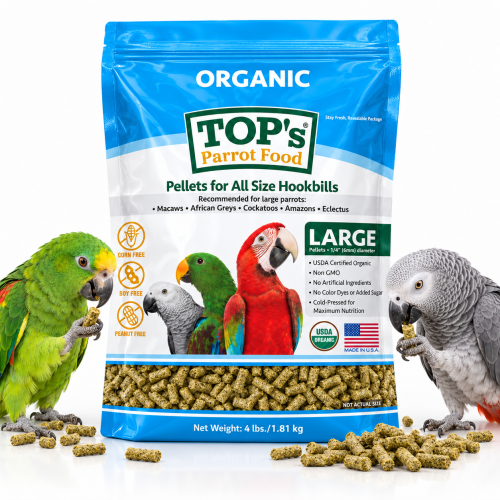 TOP'S Parrot Pellets for All Size Hookbills – bio granule pro papoušky – 1,81 kg od ParrotPlanet.cz