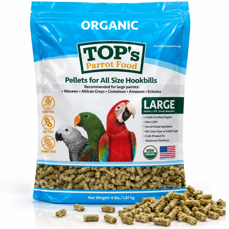 TOP'S Parrot Pellets for All Size Hookbills – bio granule pro papoušky – 1,81 kg od ParrotPlanet.cz