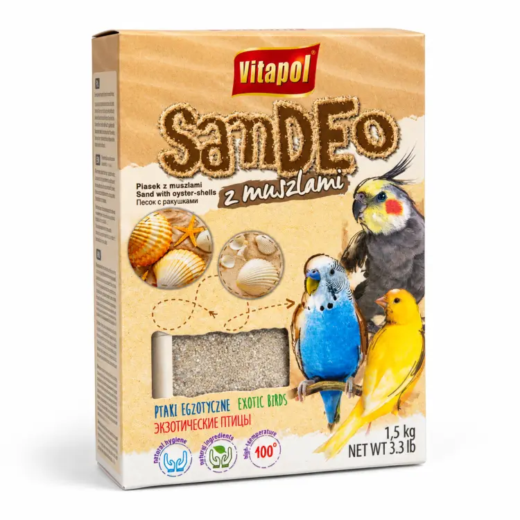 Piasek dla papug z MUSZLAMI  1,5 kg od ParrotPlanet.pl