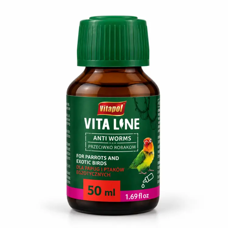 Vitapol Vitaline Proti červům pro papoušky a exotické ptáky 50 ml – doplňkové krmivo od ParrotPlanet.cz