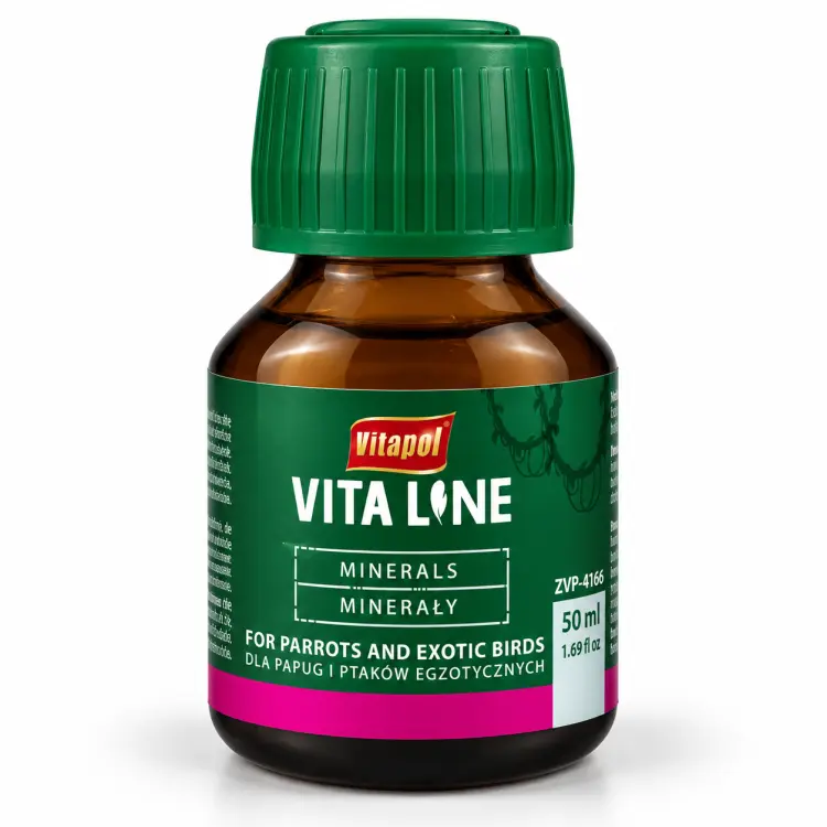Vitapol Vitaline Minerály – tekutý minerální doplněk pro papoušky a exotické ptáky 50 ml 50 ml ParrotPlanet.cz