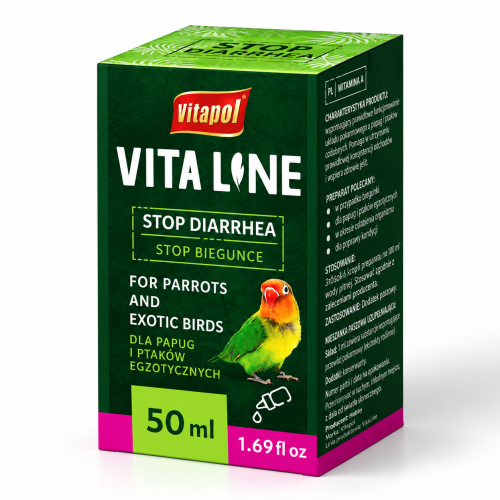 Vitapol Vitaline Stop Průjmu pro papoušky a exotické ptáky 50 ml – přípravek na podporu trávení  od ParrotPlanet.cz