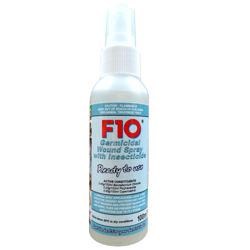 F10 Germicidal Wound Spray with Insecticide – antibakteriální sprej na rány s insekticidem 100 ml od ParrotPlanet.cz