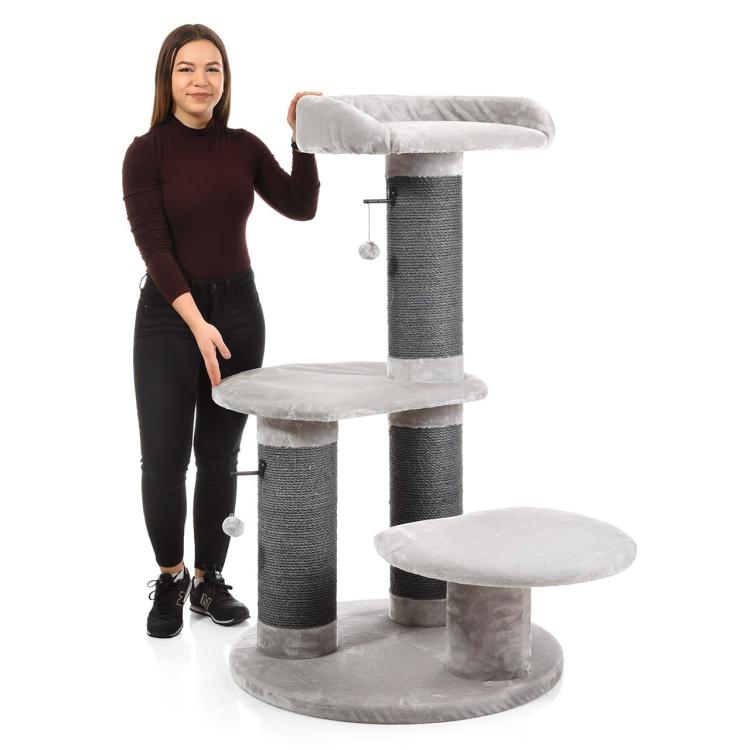 Škrabadlo pro kočky Canadian Cat KANATA kočičí strom - šedé XXL - pro velké kočky od ParrotPlanet.cz