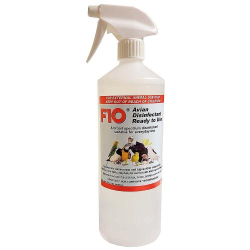 F10 Avian Disinfectant Spray 1 LITR – PŘIPRAVENO K POUŽITÍ dezinfekční přípravek bezpečný pro papoušky od ParrotPlanet.cz