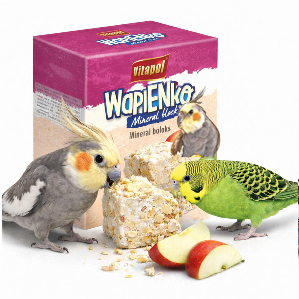 Vitapol Minerální kámen – XL jablečná vápenná kostka pro papoušky 190 g od ParrotPlanet.cz
