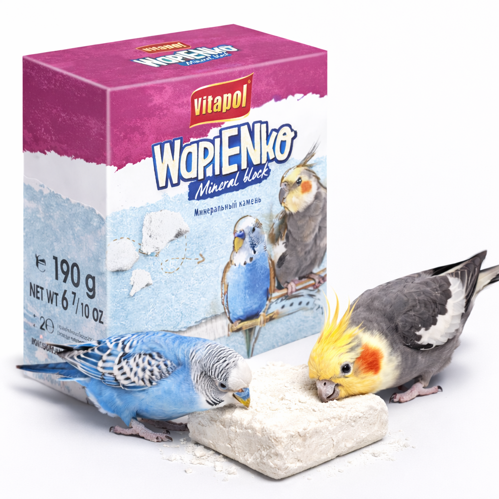 Vitapol – minerální kámen NATURA XL přírodní vápenný kámen pro papoušky 190 g od ParrotPlanet.cz